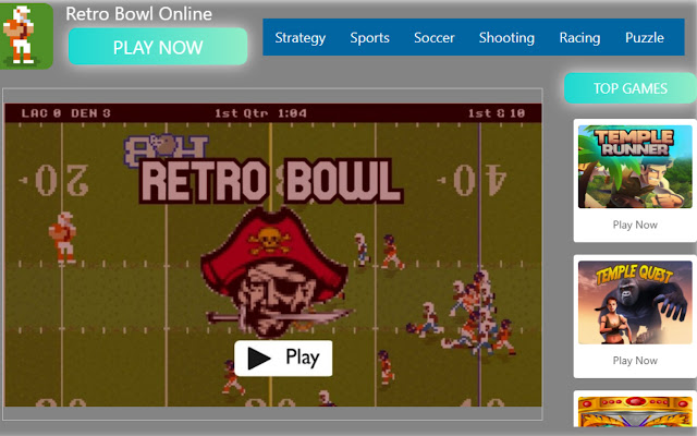 Retro Bowl Online Unlocked [Free Game]  from Chrome web store to be run with OffiDocs Chromium online